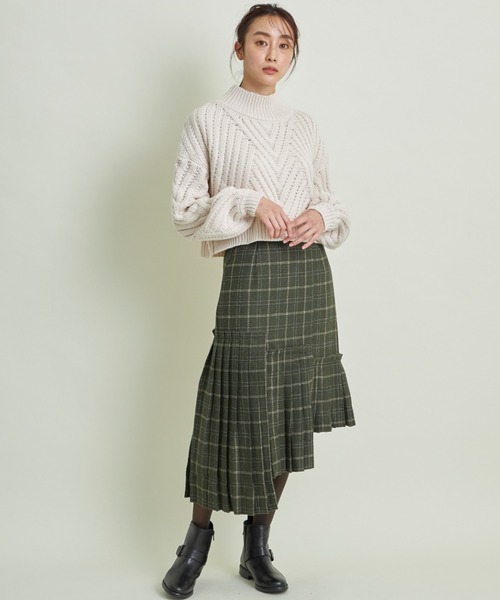 and R（アンドアール）の「パネルプリーツスカート（スカート・レディース・キャメル/グリーン/ブラウン・FREE）」の12枚目の写真