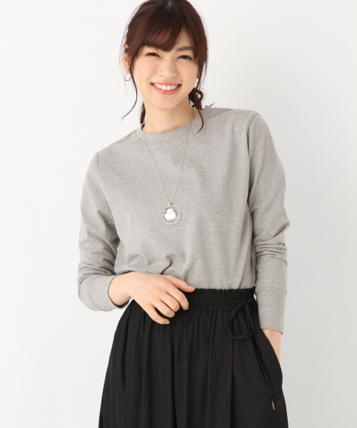GLOBAL WORK(グローバルワーク)の「ベーシックロング長袖T/825973(Tシャツ/カットソー・レディース・ライトグレー/ホワイト/ブラック・LARGE/MEDIUM)」の3枚目の写真
