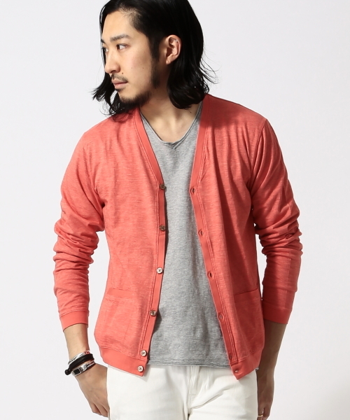 BEAMS(ビームス)の「○BEAMS / ヴィンテージ 天竺 カーディガン(カーディガン/ボレロ・メンズ・オリーブ/インディゴブルー/ロイヤルブルー/イエロー/ピンク/オレンジ・MEDIUM/SMALL/LARGE/X-LARGE)」の6枚目の写真