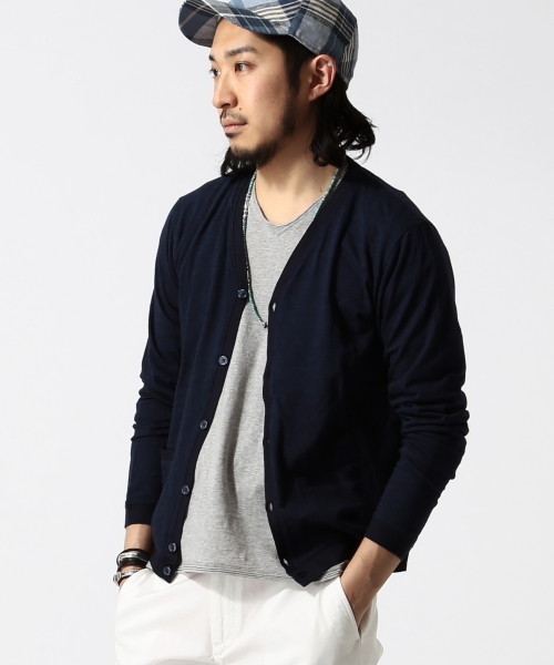 BEAMS(ビームス)の「○BEAMS / ヴィンテージ 天竺 カーディガン(カーディガン/ボレロ・メンズ・オリーブ/インディゴブルー/ロイヤルブルー/イエロー/ピンク/オレンジ・MEDIUM/SMALL/LARGE/X-LARGE)」の3枚目の写真