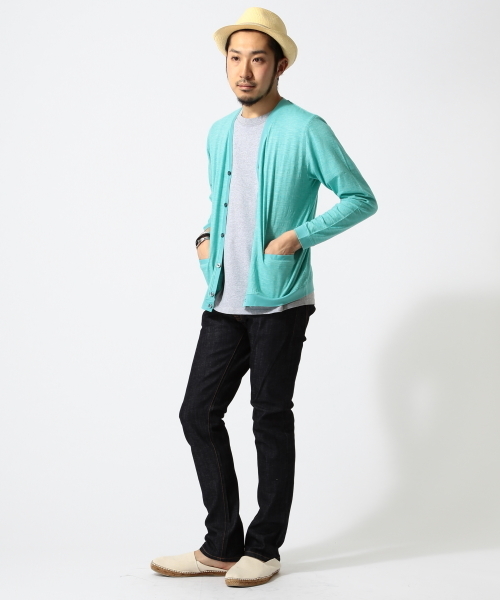 BEAMS(ビームス)の「○BEAMS / ヴィンテージ 天竺 カーディガン(カーディガン/ボレロ・メンズ・オリーブ/インディゴブルー/ロイヤルブルー/イエロー/ピンク/オレンジ・MEDIUM/SMALL/LARGE/X-LARGE)」の13枚目の写真