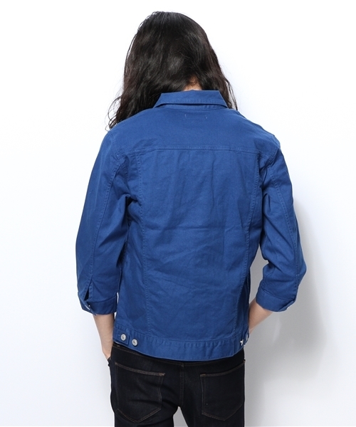 WEGO(ウィゴー)の「WEGO/カラー7分袖Gジャン(デニムジャケット・メンズ・ホワイト/ブラック/ロイヤルブルー/ワイン・LARGE/MEDIUM)」の13枚目の写真