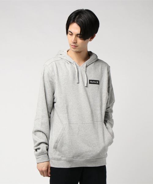 Hurley (ハーレー)の「M OAO BOXED FLASHBACK PO / ハーレー メンズ プルオーバー パーカー ボックスロゴ 裏起毛フリース(パーカー・メンズ・ブラック/グリーン系その他/ヘザーグレー/ワインレッド・SMALL/MEDIUM/LARGE)」の3枚目の写真