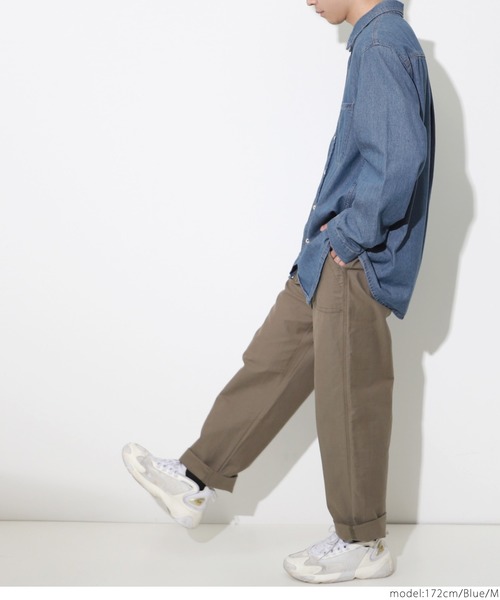 coca（coca）（コカ）の「オーバーサイズデニムシャツ（デニムジャケット・メンズ・インディゴブルー/ブルー・M/L）」の7枚目の写真