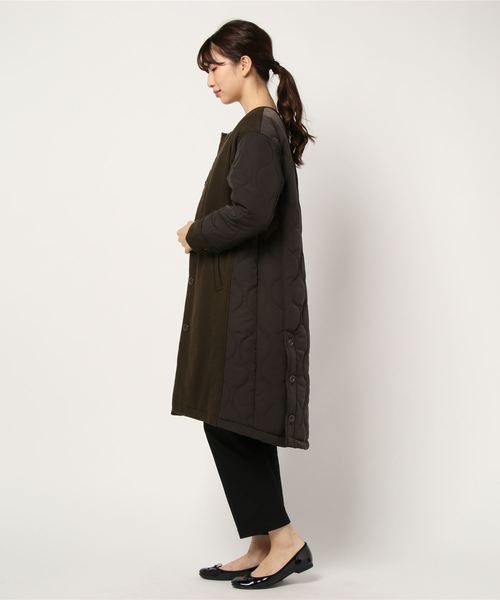 DOLLUPOOPS（ドールアップウップス）の「バックキルティング ノーカラーコート（その他アウター・レディース・チャコールグレー/ダークブラウン・38）」の5枚目の写真