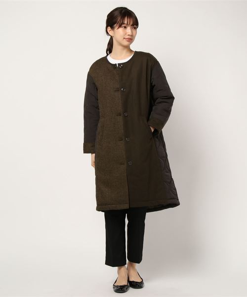 DOLLUPOOPS（ドールアップウップス）の「バックキルティング ノーカラーコート（その他アウター・レディース・チャコールグレー/ダークブラウン・38）」の12枚目の写真