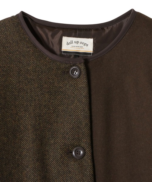 DOLLUPOOPS（ドールアップウップス）の「バックキルティング ノーカラーコート（その他アウター・レディース・チャコールグレー/ダークブラウン・38）」の13枚目の写真