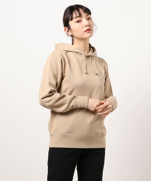 Champion（チャンピオン）の「[Champion]チャンピオン　フード付スウェットパーカー（スウェット・レディース・ホワイト/グレー/ブラック/ネイビー/オリーブ/グレー系その他/チャコール/ベージュ/オレンジ/レンガ/モスグリーン・L/M）」の6枚目の写真