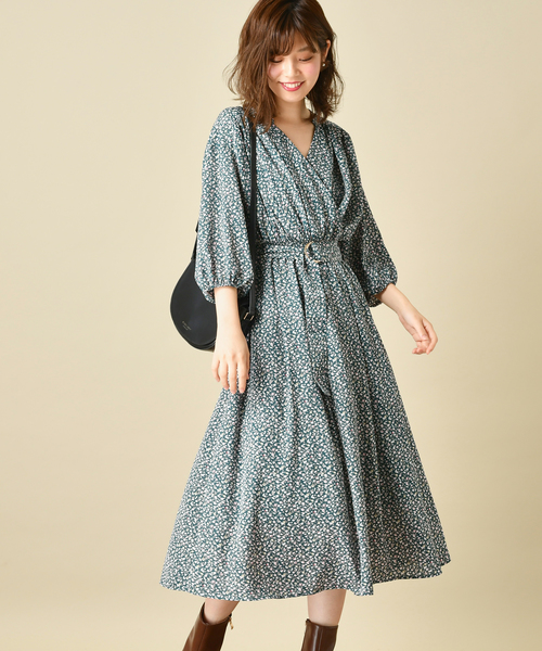 natural couture（ナチュラルクチュール）の「サテンカシュクールギャザーワンピース（ワンピース・レディース・ブラウン/イエロー/ボルドー/その他1/その他2/ピンクベージュ・FREE）」の6枚目の写真