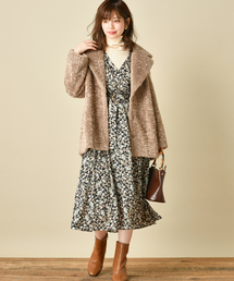 natural couture | サテンカシュクールギャザーワンピース(ワンピース)