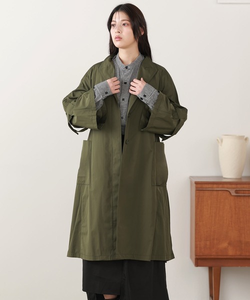 Filomo（フィローモ）の「[Filomo]フィールドサーモルーズロングトレンチコート（トレンチコート・レディース・グレイッシュベージュ/ブラック/ボルドー/カーキ・9号/11号/13号）」の7枚目の写真