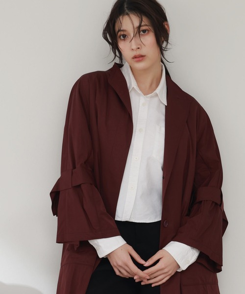 Filomo（フィローモ）の「[Filomo]フィールドサーモルーズロングトレンチコート（トレンチコート・レディース・グレイッシュベージュ/ブラック/ボルドー/カーキ・9号/11号/13号）」の12枚目の写真