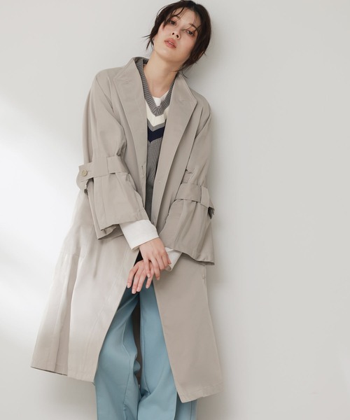 Filomo（フィローモ）の「[Filomo]フィールドサーモルーズロングトレンチコート（トレンチコート・レディース・グレイッシュベージュ/ブラック/ボルドー/カーキ・9号/11号/13号）」の15枚目の写真
