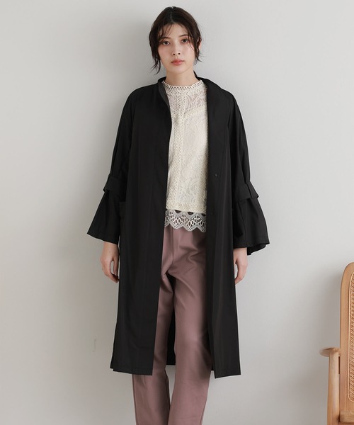 Filomo（フィローモ）の「[Filomo]フィールドサーモルーズロングトレンチコート（トレンチコート・レディース・グレイッシュベージュ/ブラック/ボルドー/カーキ・9号/11号/13号）」の6枚目の写真
