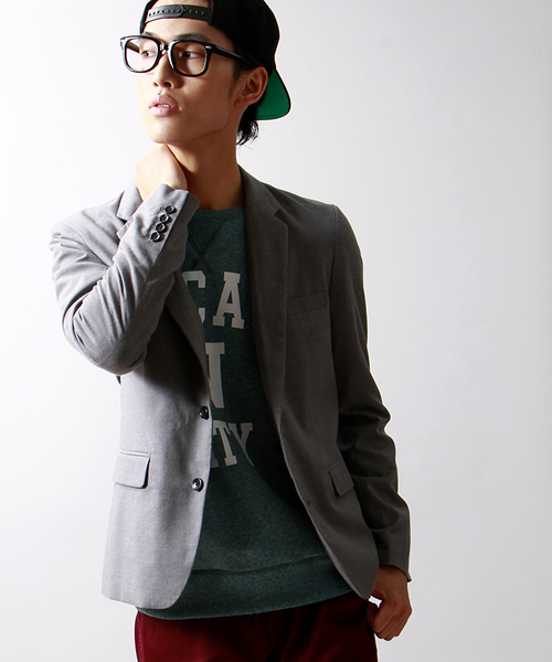 WEGO（ウィゴー）の「WEGO/ノッチドテーラードジャケット（テーラードジャケット・メンズ・ブラック/ネイビー/ダークグレー/ブルー/グリーン・LARGE/MEDIUM）」の3枚目の写真