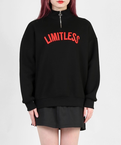 DING（ディング）の「DING/LIMITLESSハーフジッププルオーバー（スウェット・レディース・ホワイト/ブラック・FREE）」の13枚目の写真