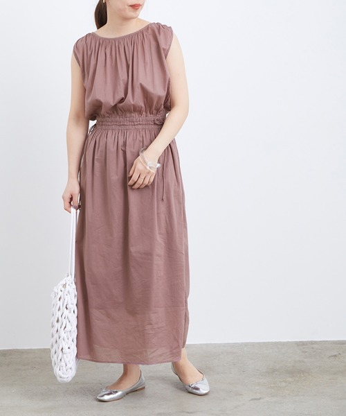 ADAM ET ROPE'（アダムエロペ）の「【WEB限定】インド綿ギャザーマキシワンピース（ワンピース・レディース・ブラック/ミント/ピンク系その他2・FREE）」の9枚目の写真