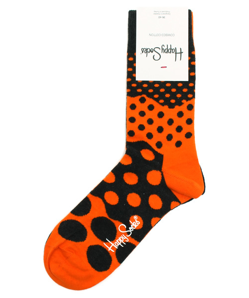 And A(アンドエー)の「devided dot sox (HappySocks )(ソックス/靴下・レディース・ブラック/オレンジ・FREE)」の1枚目の写真