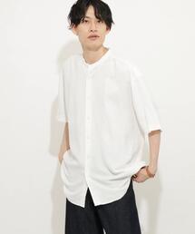 SENSE OF PLACE by URBAN RESEARCH | リネンレーヨン バンドカラーシャツ B(シャツ/ブラウス)