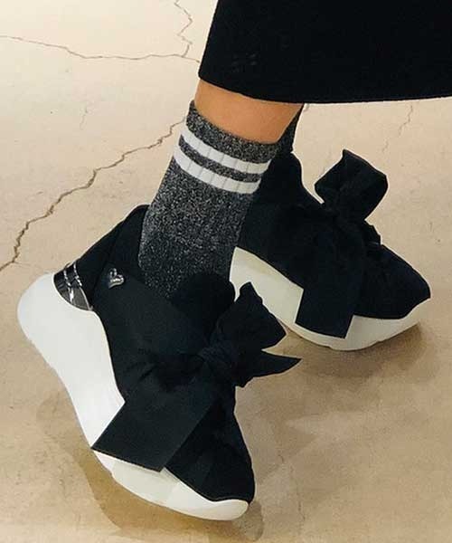 Desert Rose デザートローズ の Braccialini ブラッチャリーニ 厚底リボンスニーカー スニーカー Wear