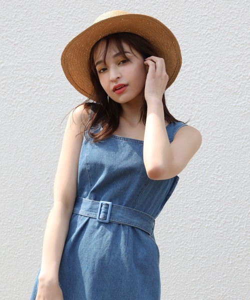 one after another NICE CLAUP（ワンアフターアナザーナイスクラップ）の「デニムジャンパースカート（ジャンパースカート・レディース・アイボリー/ネイビー/ブルー・FREE）」の8枚目の写真