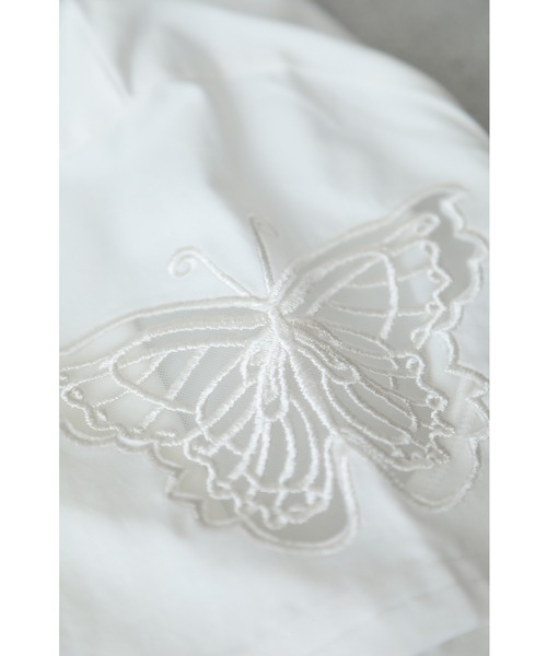 cawaii（カワイイ）の「伸びるストレッチ素材。蝶レース袖Tシャツトップス（Tシャツ/カットソー・レディース・ホワイト/ピンク系その他/ピンク・FREE）」の13枚目の写真