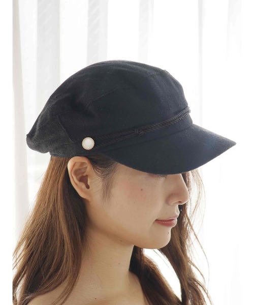 LIPSERVICE（リップサービス）の「ポイントパールキャスケット（キャスケット・レディース・ブラウン/ブラック・FREE）」の2枚目の写真