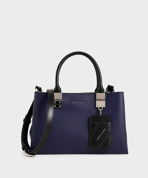 ★CHARLES&KEITH★Double Top Handle Structured Bag/送料込 CHARLES & KEITH Double Top Handle Structured Bag in Pink