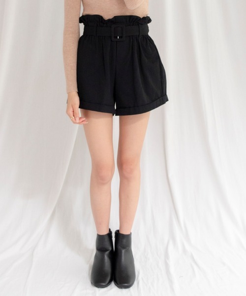 yuue' ( wear )（ユーイ）の「ベルト付きフレアショートパンツ（その他パンツ・レディース・ブラック/アイボリー・FREE）」の11枚目の写真