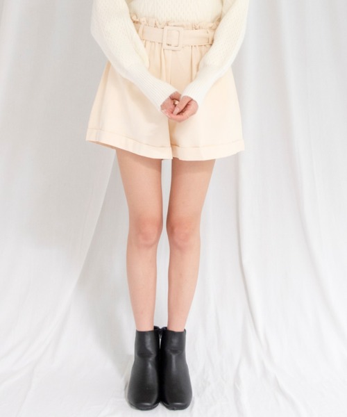 yuue' ( wear )（ユーイ）の「ベルト付きフレアショートパンツ（その他パンツ・レディース・ブラック/アイボリー・FREE）」の20枚目の写真