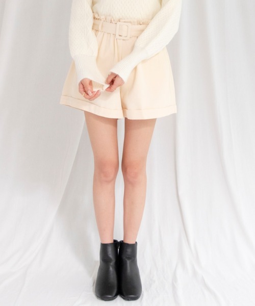 yuue' ( wear )（ユーイ）の「ベルト付きフレアショートパンツ（その他パンツ・レディース・ブラック/アイボリー・FREE）」の21枚目の写真