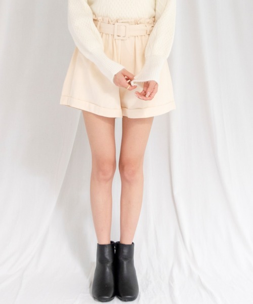yuue' ( wear )（ユーイ）の「ベルト付きフレアショートパンツ（その他パンツ・レディース・ブラック/アイボリー・FREE）」の22枚目の写真