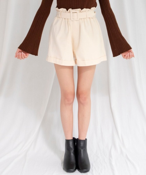 yuue' ( wear )（ユーイ）の「ベルト付きフレアショートパンツ（その他パンツ・レディース・ブラック/アイボリー・FREE）」の14枚目の写真