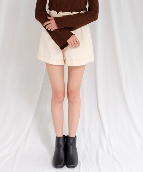 yuue' ( wear )（ユーイ）の「ベルト付きフレアショートパンツ（その他パンツ・レディース・ブラック/アイボリー・FREE）」の18枚目の写真