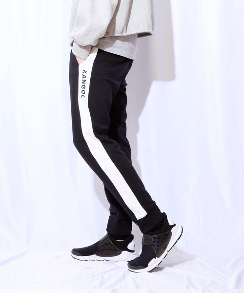 KANGOL(カンゴール)の「【KANGOL/カンゴール】裏毛ラインパンツ スェットパンツ サイドライン(スウェットパンツ・メンズ・ブラック/グレー・MEDIUM/LARGE/X-LARGE)」の2枚目の写真