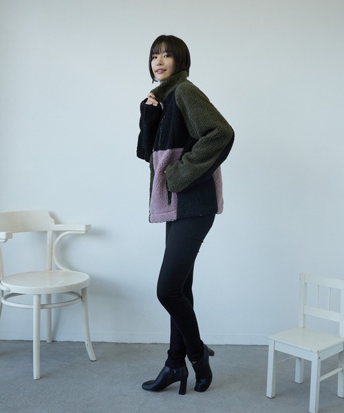 TONE SELECT WEAR(トーンセレクトウェア)の「【TONE MEN'S】ボアハイネックブルゾン(BL)(ブルゾン・レディース・ホワイト/ブラック/ダークグリーン/その他1/その他2/その他3/ライトパープル/キャメル/カーキ・LARGE/MEDIUM/X-LARGE)」の22枚目の写真