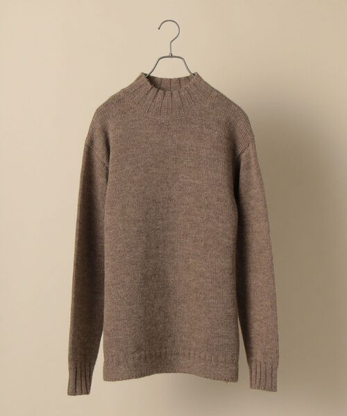 SHIPS（シップス）の「SHIPS: ローゲージ アンダイド ウール モックネック プルオーバー（ニット/セーター・メンズ・ベージュ/ブラウン/カーキ/オフホワイト・SMALL/MEDIUM/LARGE/X-LARGE）」の4枚目の写真