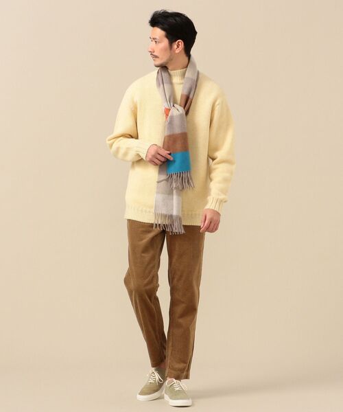 SHIPS（シップス）の「SHIPS: ローゲージ アンダイド ウール モックネック プルオーバー（ニット/セーター・メンズ・ベージュ/ブラウン/カーキ/オフホワイト・SMALL/MEDIUM/LARGE/X-LARGE）」の9枚目の写真