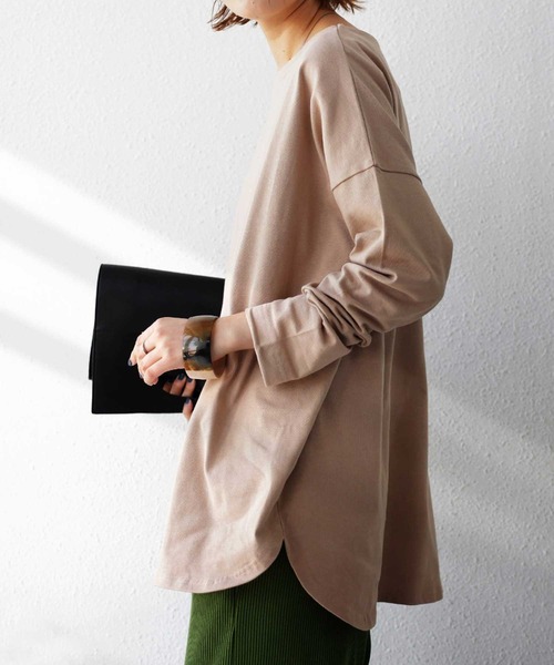 antiqua(アンティカ)の「コットンバスクT(Tシャツ/カットソー・レディース・アイボリー/ブルー系その他/ブラウン系その他/イエロー系その他/ネイビー/ブラック/ピンク系その他/ベージュ系その他/カーキ/オフホワイト・M/L/L/XL)」の18枚目の写真