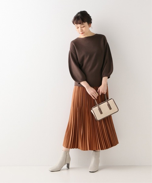 Simplicite（サンプリシテ）の「《追加》発熱もちもちパフ袖プルオーバー（ニット/セーター・レディース・チャコールグレー/ブラウン/ベージュ/ブラック/イエロー・FREE）」の12枚目の写真