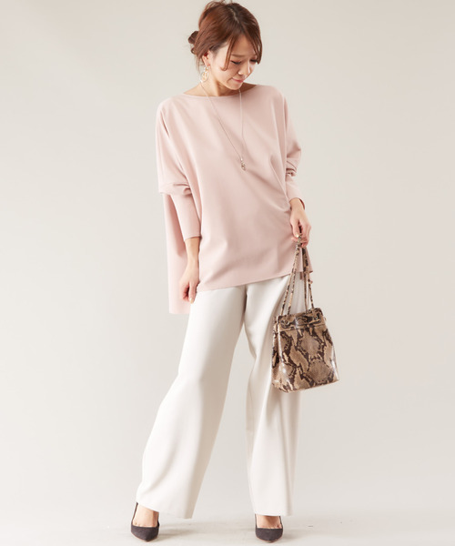 Liesse（リエス）の「ソフトストレートパンツ（その他パンツ・レディース・スミクロ/ライトベージュ/ピンクベージュ・S/M）」の4枚目の写真