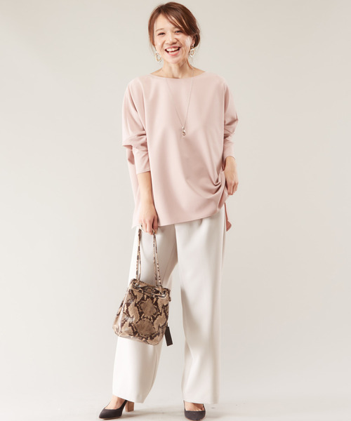 Liesse（リエス）の「ソフトストレートパンツ（その他パンツ・レディース・スミクロ/ライトベージュ/ピンクベージュ・S/M）」の6枚目の写真