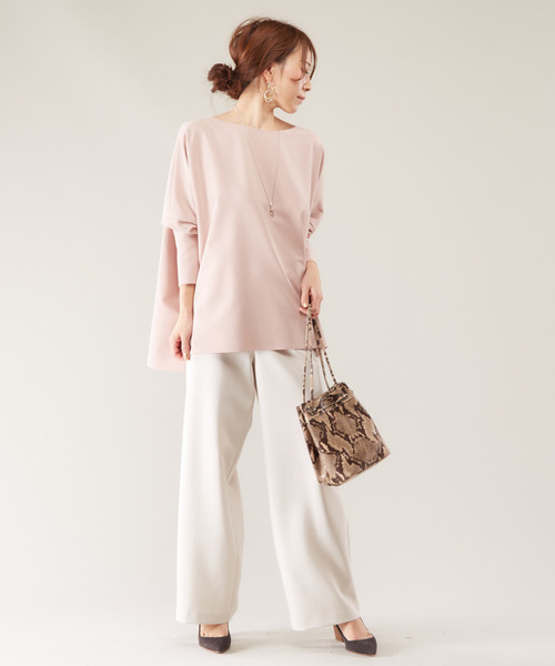 Liesse（リエス）の「ソフトストレートパンツ（その他パンツ・レディース・スミクロ/ライトベージュ/ピンクベージュ・S/M）」の7枚目の写真