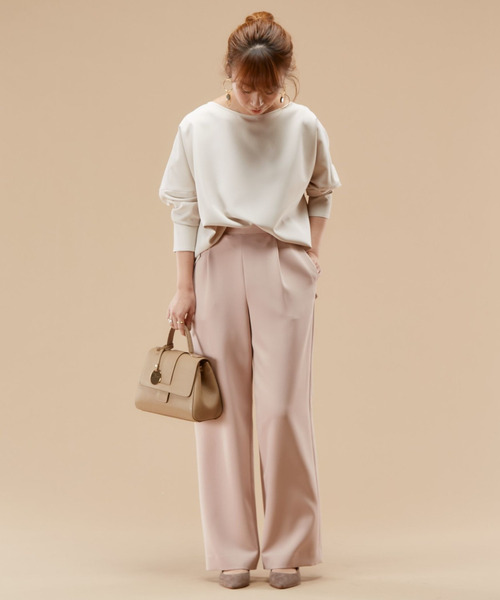 Liesse（リエス）の「ソフトストレートパンツ（その他パンツ・レディース・スミクロ/ライトベージュ/ピンクベージュ・S/M）」の21枚目の写真