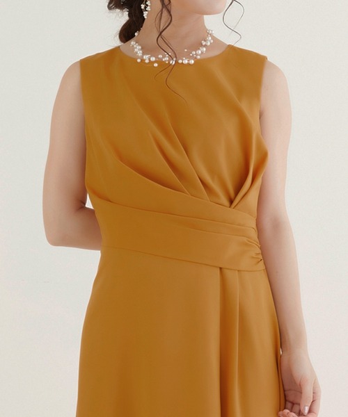 DRESS LAB(ドレスラボ)の「【結婚式/オケージョンドレス】ドレープデザインミモレ丈ワンピース(ドレス・レディース・ネイビー/イエロー/ボルドー・S/M/L)」の18枚目の写真