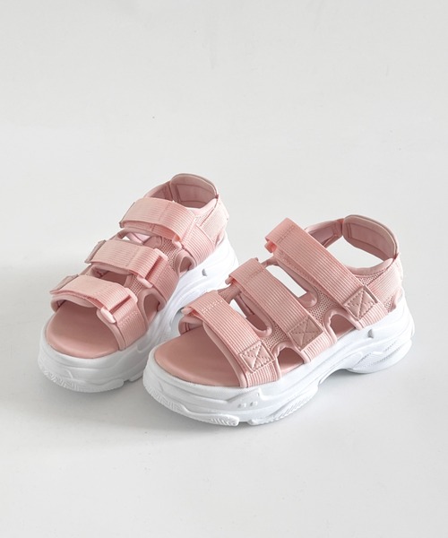 Shoes in Closet（シューズインクローゼット）の「《ストレスフリー》軽量厚底 高反発クッションソール  ベルクロ スポーツサンダル 7485（サンダル・レディース・アイボリー/ブラック×ホワイト/ブラック×ブラック/ブラウン系その他/ブラック×カーキ/ライトベージュ/ライトグリーン/ピンク/パープル/オレンジ/ブラック×シルバー/グレー/ダークブラウン/ライトピンク・M/L/LL/S/XS/3L/6L/4L/5L/XXS）」の13枚目の写真