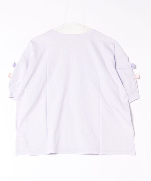 nino（ニノ）の「[F]Ｔシャツ　袖リボン（Tシャツ/カットソー・レディース・ホワイト/ブラウン/ラベンダー/ホワイト系・フリー）」の5枚目の写真