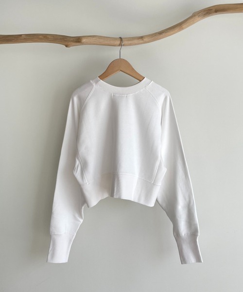 CANAL JEAN（キャナルジーン）の「RED CHOP WORKS(レッドチョップワークス) 裏毛ラグランクロップドトレーナー（スウェット・レディース・ホワイト/オレンジ/ミント/ライラック・ONE SIZE）」の21枚目の写真