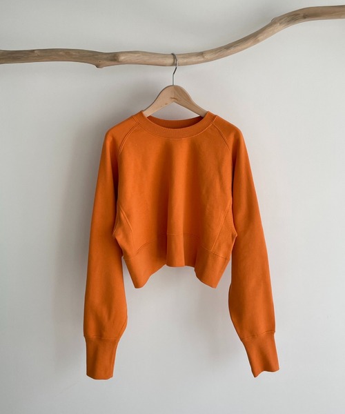 CANAL JEAN（キャナルジーン）の「RED CHOP WORKS(レッドチョップワークス) 裏毛ラグランクロップドトレーナー（スウェット・レディース・ホワイト/オレンジ/ミント/ライラック・ONE SIZE）」の14枚目の写真