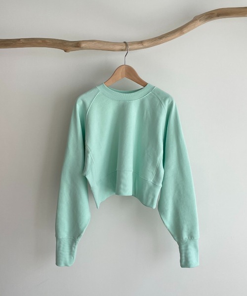 CANAL JEAN（キャナルジーン）の「RED CHOP WORKS(レッドチョップワークス) 裏毛ラグランクロップドトレーナー（スウェット・レディース・ホワイト/オレンジ/ミント/ライラック・ONE SIZE）」の19枚目の写真